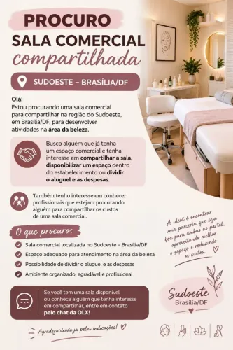 Aluguel de sala comercial compartilhada | Sudoeste | Brasília