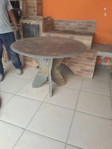mesa de Ardósia redonda