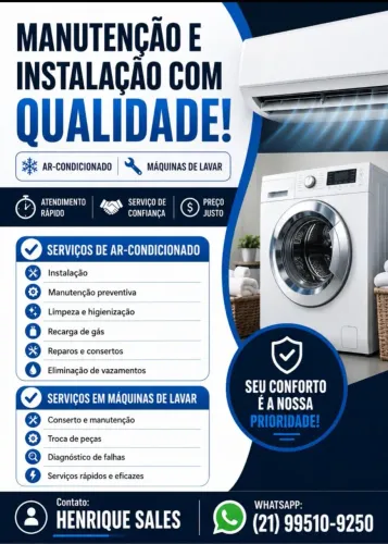 Manutenção Ar condicionado e máquina de lavar .