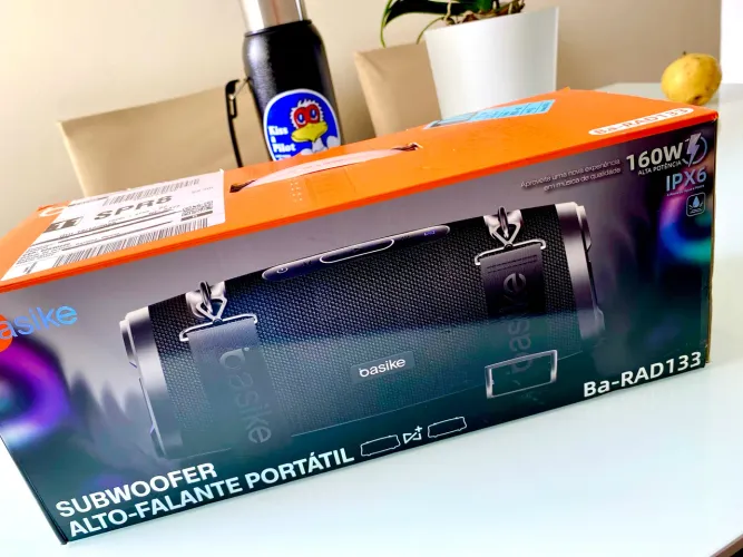 Caixa de som Boombox Basike 160w com animação Led