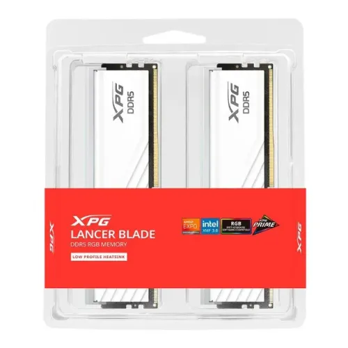 Memória RAM XPG Lancer Blade, 32GB (2x16GB), DDR5, 6000 MHz, Dual Tray, CL48, Branca, Nova