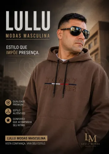 Moletom Masculino Peluciado Ganguru com Capuz Tommy