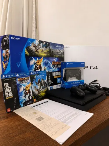 Ps4 slim completo + nota fiscal
