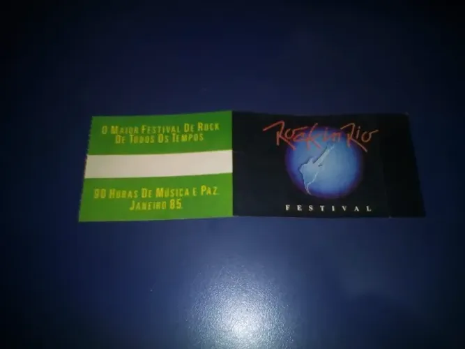 Canhoto do Lendário Ingresso do 1o Dia do 1o Rock In Rio 1985 - Para colecionador.