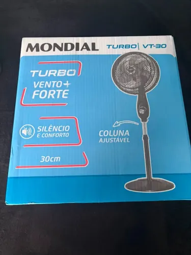 MONDIAL Ventilador de Coluna 30cm Turbo, Preto/Prata, 50W, 110V - VT-30C-NB
