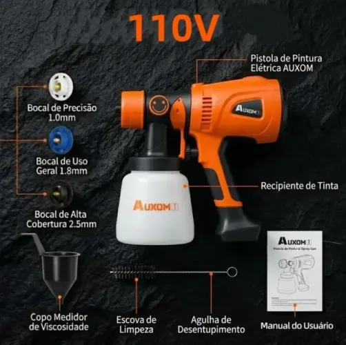 Pistola de Pintura Elétrica 600W Profissional - Pulverizador de Tinta 800ml