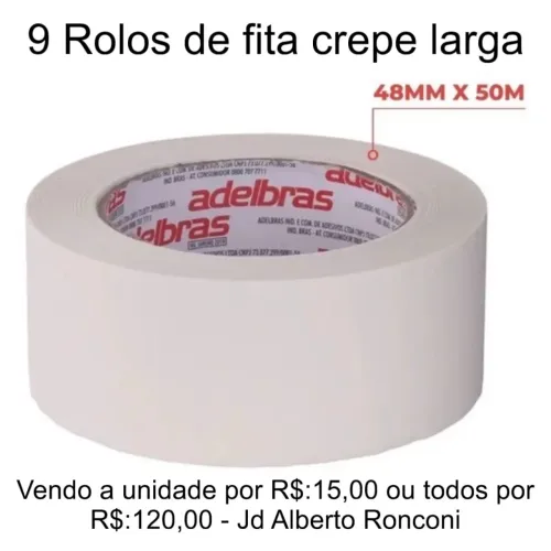 8 Rolo de fita crepe larga 48mm x 50m