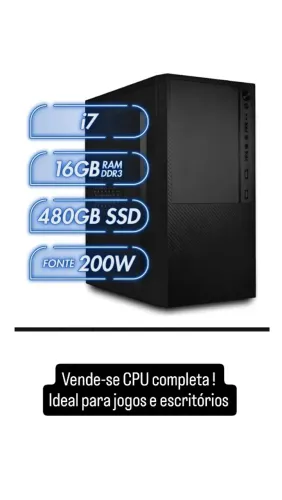 Vende se gabinete CPU I7 / 480GB / 16GB RAM