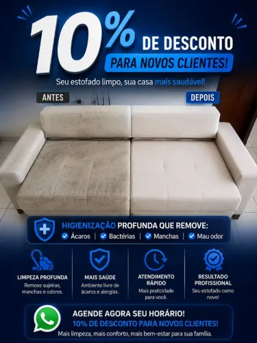 Higienização de estofados. Sofá, Colchão, Tapete. .