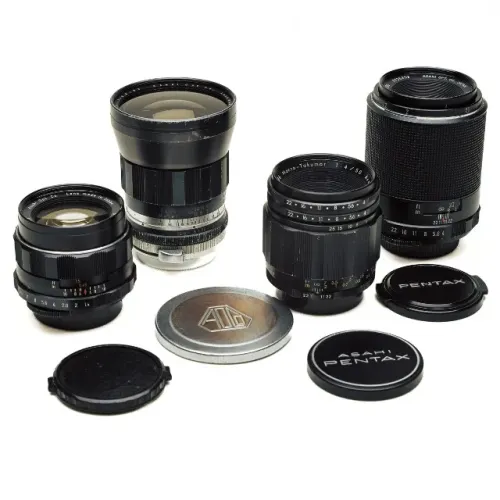 Lentes Pentax Asahi Takumar Kit com 4 Lentes Lendarias Raras M42 