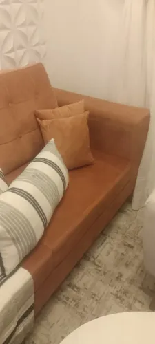 Sofa retrô dois lugares 2 metros cor terracota