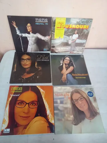 Lote 9 LPs discos vinil importados europeus Nana Mouskouri 3 duplos