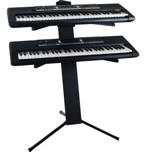 Estante teclado piano digital duplo notebook Ask PMD3 cor preto