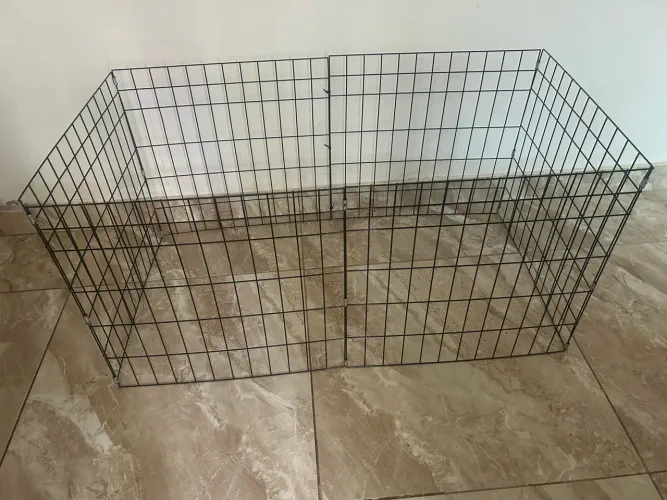 Cercadinho Dobrável Metal Pet 6 Painéis 50cm Altura Médio Preto