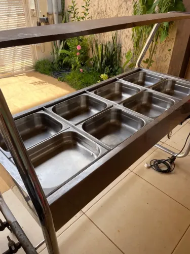 CARRINHO BUFFET TÉRMICO COM 8 CUBAS