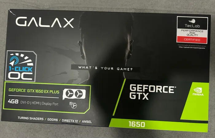 Placa de Vídeo GTX 1650 4GB GDDR6 Galax - Roda tudo bem | Ótimo estado