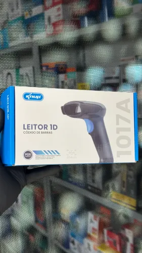 Leitor de Código de Barras Laser USB Knup - Ideal para Comércio e Boletos