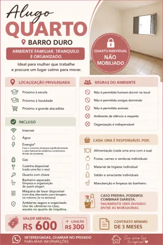 Quarto para MULHERES/ Barro Duro