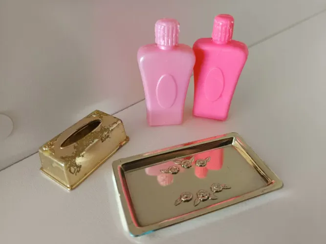 Barbie kit acessórios banheiro anos 90 estrela
