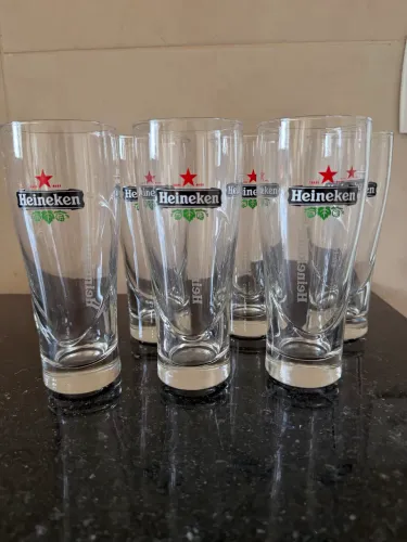Kit com 6 Copos Heineken 300 ml - Originais - Excelente Estado