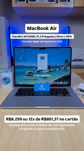 MacBook Air M4 16/512 15.3? | Produto bem conservado | Loja Física | NF | Pronta Entrega