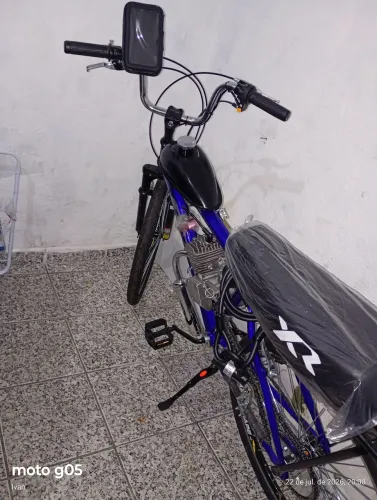 Bicicleta bike motorizada 80cc azul nova 