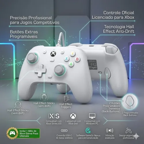 CONTROLE GAMESIR G7 SE ORIGINAL - LICENCIADO PARA Xbox Series X|S, Xbox One, Windows 10/11