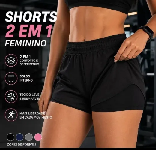 Short 2 em 1 feminino 