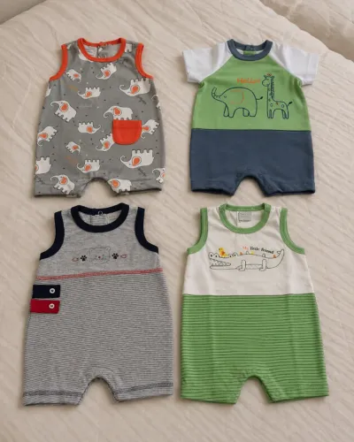 Lote 10 - Lote 12 peças NOVAS bebê menino 7 a 10 meses verão