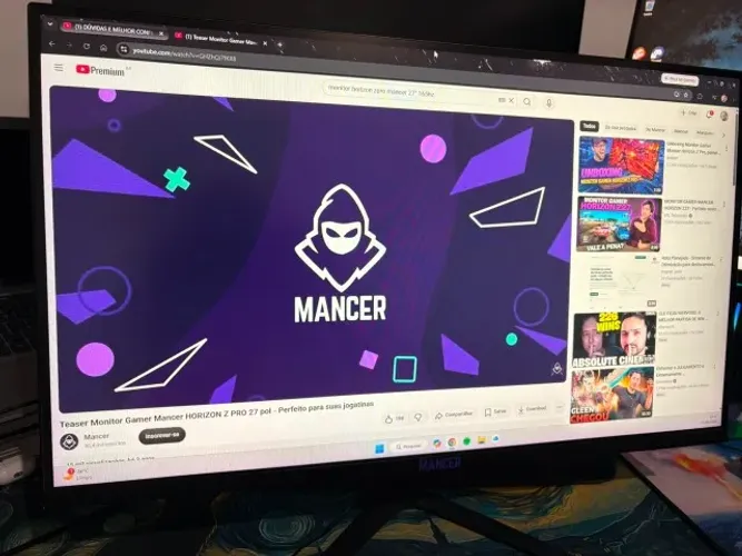 Monitor Gamer Mancer Horizon 27" Full HD 165Hz 1ms - Ótimo estado