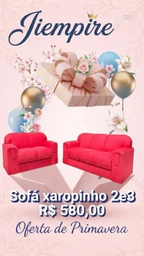Conjunto de sofá de 2 e 3 lugares, pague na entrega