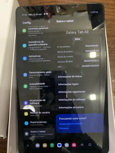 Tablet Samsung A9 64GB - 4GB RAM - CHIP - 8,7 Polegadas