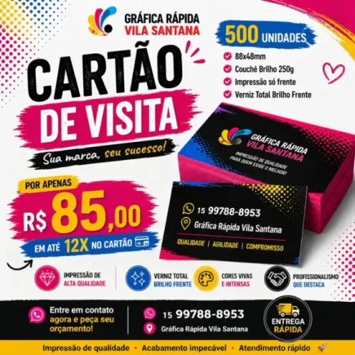 500 Cartões de Visita