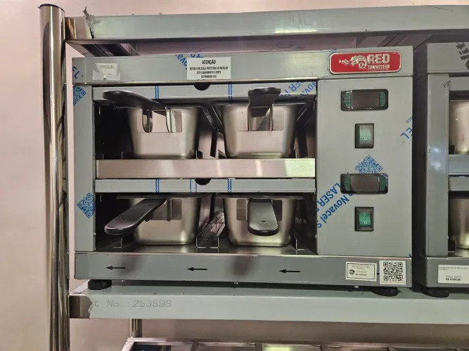 conservador de proteínas inox 4 bandejas - a pronta entrega 