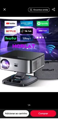 Vendo projetor horlat excelente brilho, novo na caixa com bolsa para transportar lindo
