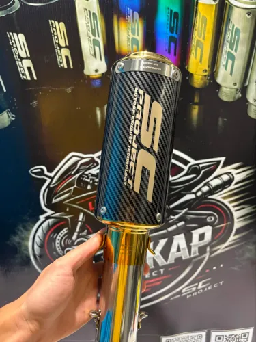 Link pipe zx4r 2026 + SC dourada carbono
