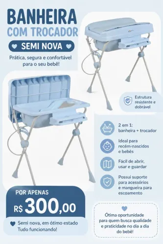 Banheira com trocador 