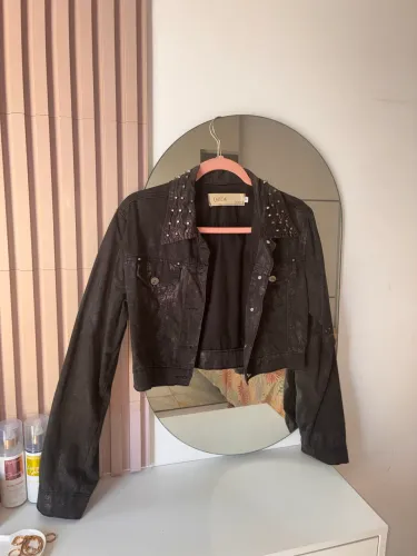 Casaco Chifon jeans preto