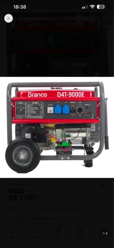 Gerador Branco 9kva - a gasolina 16.5hp (220v)