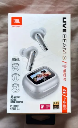 Fone Bluetooth JBL Live Beam 3 Prata (USADO, ÓTIMO ESTADO)