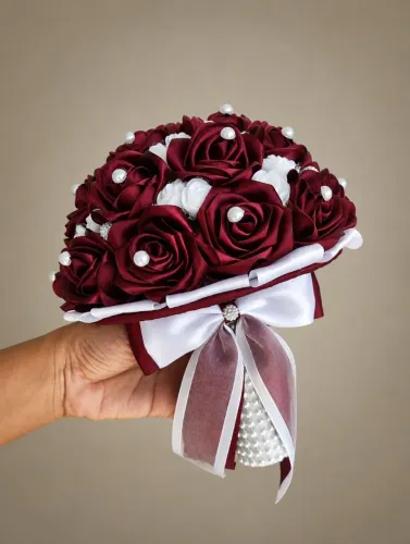 Buquê de Noiva, Rosas de Cetim, Excelente Qualidade