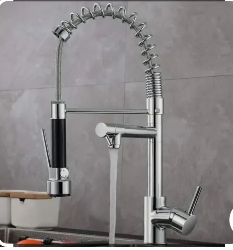 Torneira de cozinha gourmet com extensor de spray flexível saída dupla 