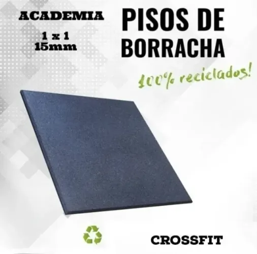 Piso de Borracha Placa 1X1 Academia
