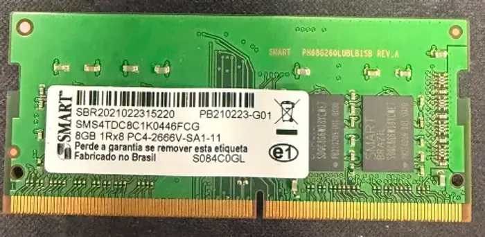 Memória RAM 8GB DDR4 2666MHz SMART Notebook PC4-2666V SO-DIMM