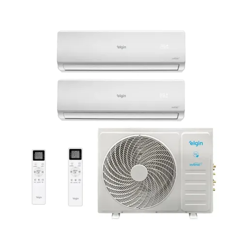 Bi split 2x12 btus e condensadora 18 btus inverter