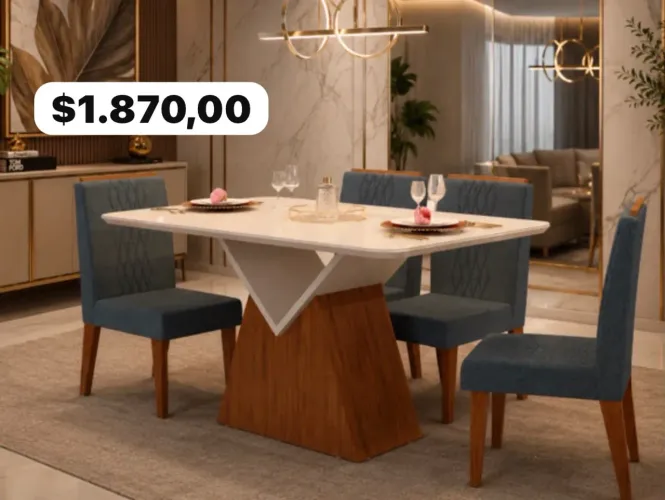Mesa de jantar com entrega e montagem grátis