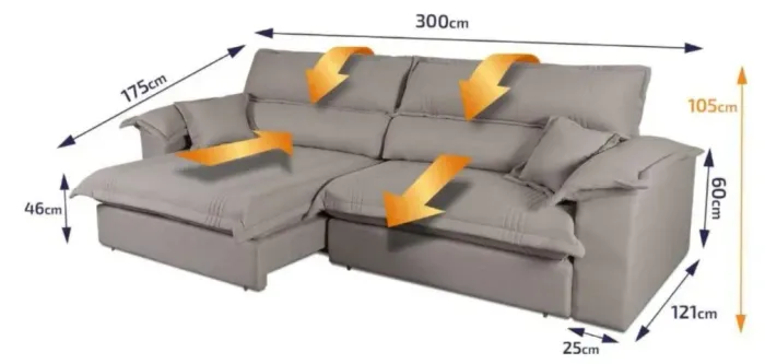 Sofá Retrátil/Reclinável 3 Metros - Molas Ensacadas - Excelente Custo-benefício