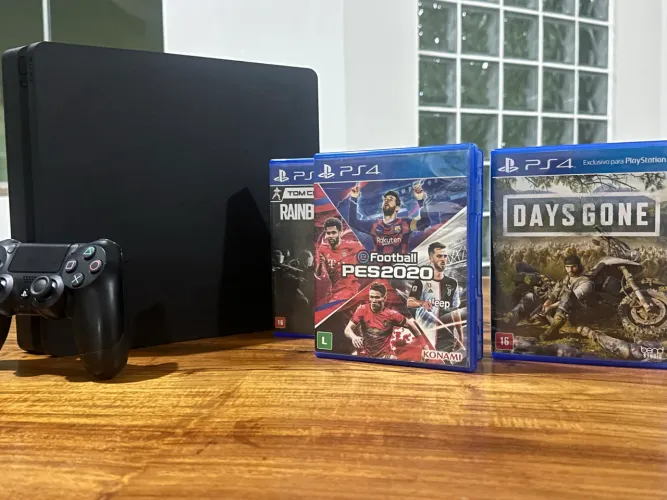 Ps4 slim 1Tb 3 jogos controle original