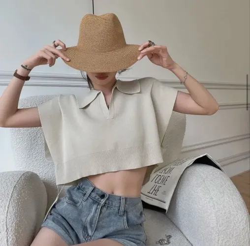 Cropped de tricô 
