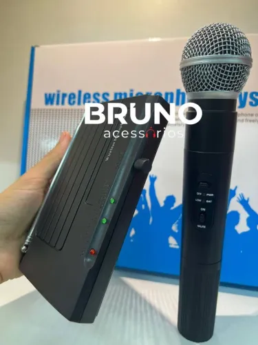 Microfone sem fio profissional com base recptora karaoke eventos